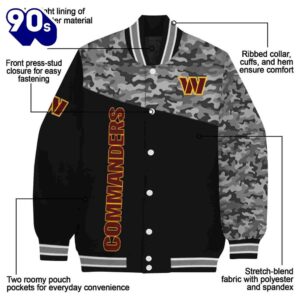 Washington Commanders Camo Patchwork Black Jacket