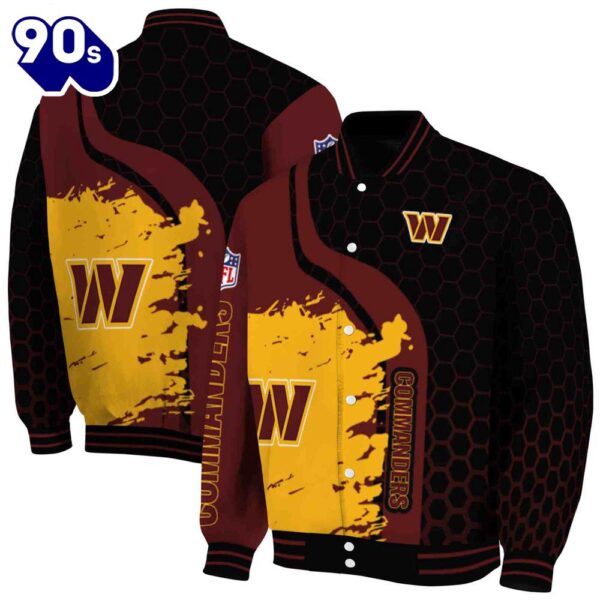 Washington Commanders Hexagonal Pattern Burgundy Black Jacket