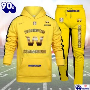 Washington Commanders NFL 32 Teams Personlized Golden Logo Hoodie Set