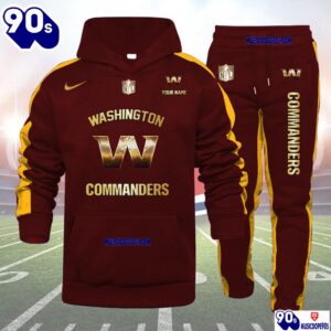 Washington Commanders NFL 32 Teams Personlized Golden Logo Hoodie Set