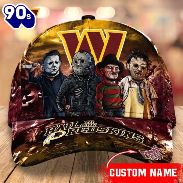 Washington Commanders  NFL Personalized Trending Cap Mixed Horror Movie Characters