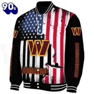 Washington Commanders Patriotic Theme Black Jacket