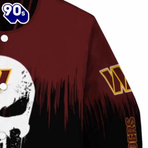 Washington Commanders Punisher Skull Burgundy Black White Jacket