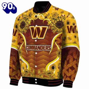 Washington Commanders Sunflower Bloom Burgundy Yellow Jacket