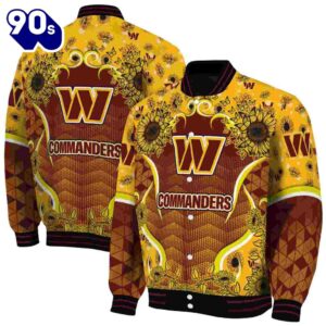 Washington Commanders Sunflower Bloom Burgundy Yellow Jacket