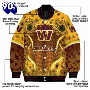 Washington Commanders Sunflower Bloom Burgundy Yellow Jacket