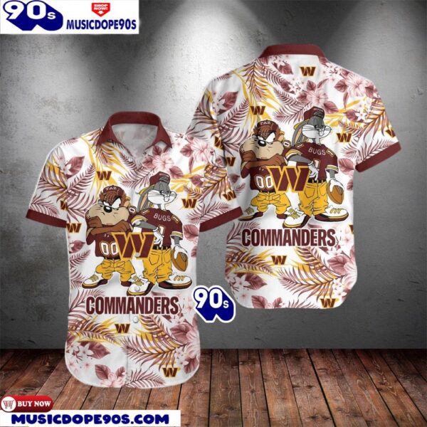 Washington Commanders Taz And Bugs NFL Teams Hawaiian Shirt