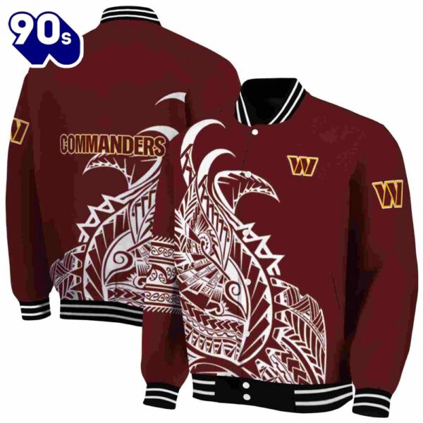 Washington Commanders Tribal Art Burgundy White Black Jacket