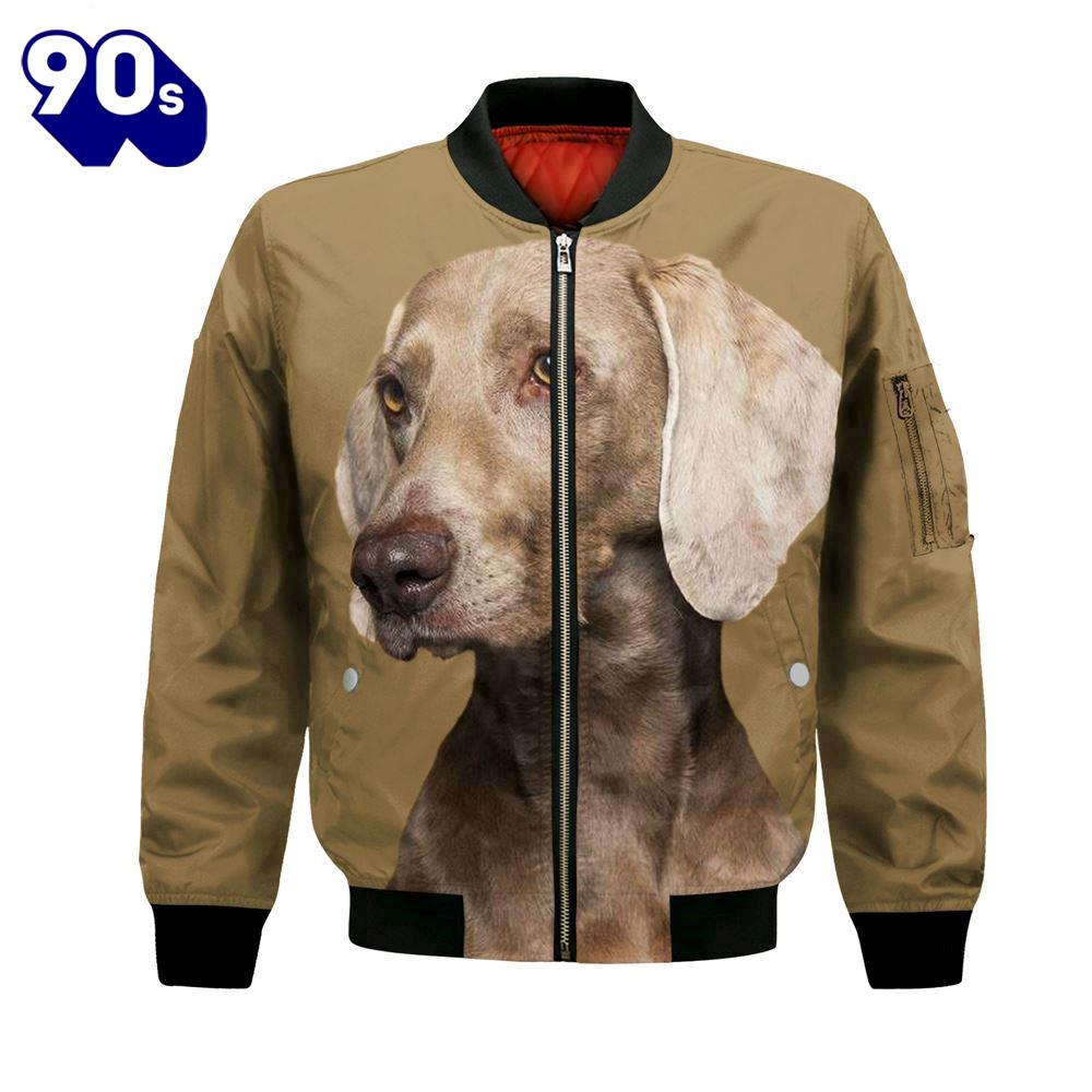 Weimaraner - Unisex 3D Graphic Bomber Jacket Weimaraner - Unisex 3D Graphic Bomber Jacket