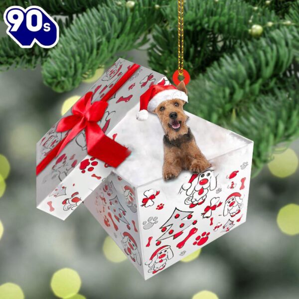 Welsh-Terrier In Gift Box Christmas Ornament_8676, Gift For Christmas