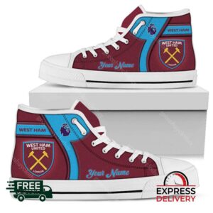 West Ham United FC Personalzied High Top Canvas Shoes