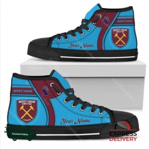 West Ham United FC Personalzied High Top Canvas Shoes