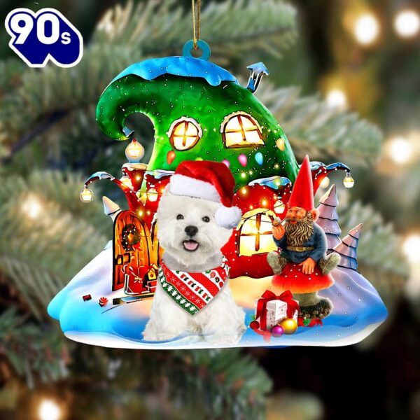West Highland White Terrier With Rudolph’s House Christmas Ornament, Gift For Christmas