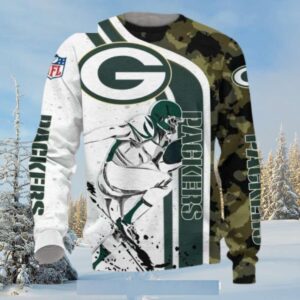 White Camo Design On Green…