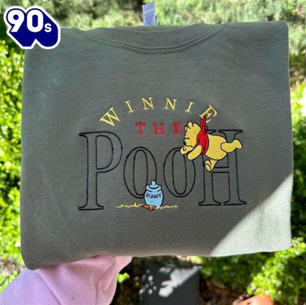 Winnie The Pooh Embroidered Sweatshirt Custom Embroidered Winnie The Pooh Gift Christmas