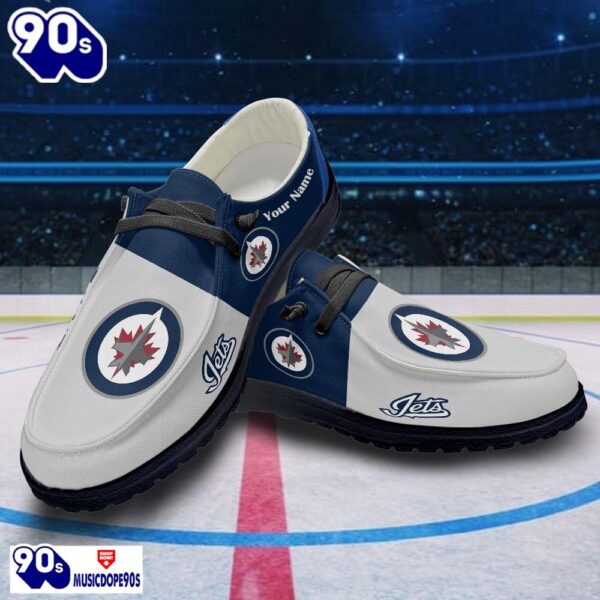 Winnipeg Jets NHL Hey Dude Shoes Custom Name Perfect Gift