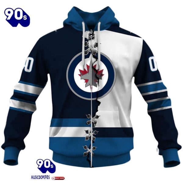 Winnipeg Jets Personalized NHL Mix Jersey Hoodie Set