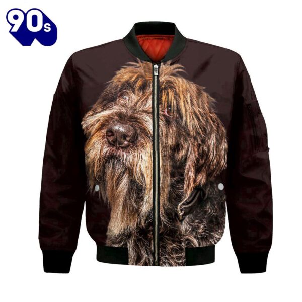 Wirehaired Pointing Griffon – Unisex 3D Graphic Bomber Jacket