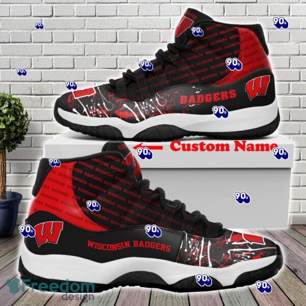 Wisconsin Badgers Custom Name Air Jordan 11 Sneakers For Fans