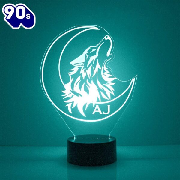 Wolf And Moon Night Light Personalized Free Led Night Lamp  Gift Christmas