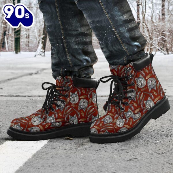 Wolf Leather Boots Animal Custom Shoes Funny For Wolf Lover