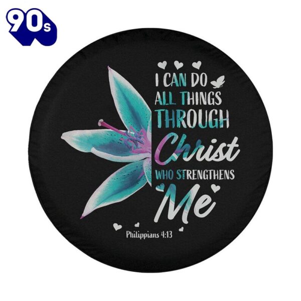 Womens Philippians 413 Christian Bible Verse Spare Tire Cover – Bible Verse Tire Cover Car Decor