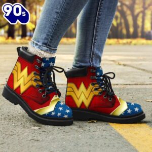 Wonder Woman Leather Boots Shoes Custom Idea