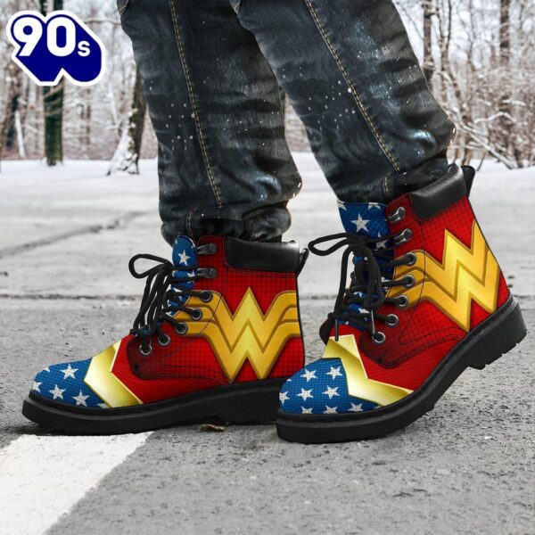 Wonder Woman Leather Boots Shoes Custom Idea