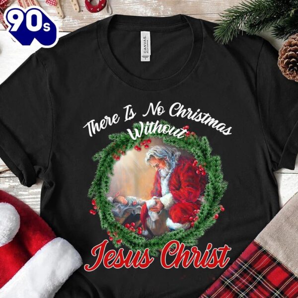 Wreath Of Thorns Santa And Kid – There Is No Christmas Without Jesus Christ