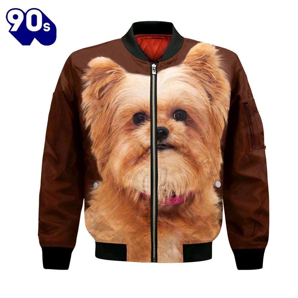 Yorkie Pom - Unisex 3D Graphic Bomber Jacket Yorkie Pom - Unisex 3D Graphic Bomber Jacket