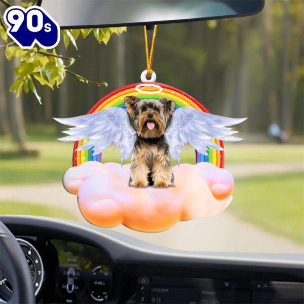 Yorkshire-Terrier With Angel Wings Memorial Ornament, Gift For Christmas