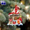 Yorkshire-Terrier With Mushroom House Christmas Ornament, Gift For Christmas