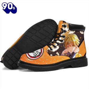 Zenitsu Leather Boots Shoes Demon Slayer Anime Custom