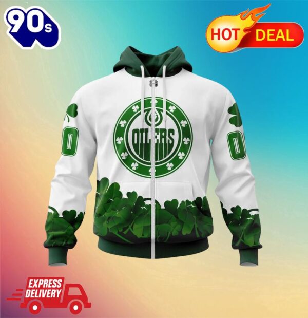 Zipper Hoodie Edmonton Oilers, Happy St.Patrick Days Jersey