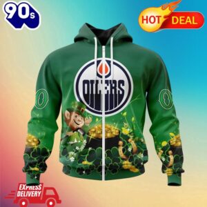 Zipper Hoodie NHL Edmonton Oilers St. Patrick's Day