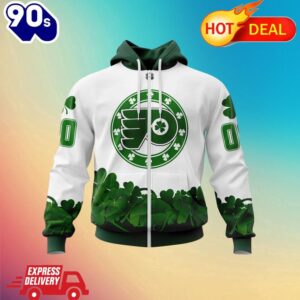 Zipper Hoodie Philadelphia Flyers, Happy St.Patrick Days Jersey