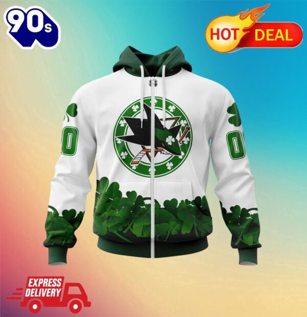 Zipper Hoodie San Jose Sharks, Happy St.Patrick Days Jersey