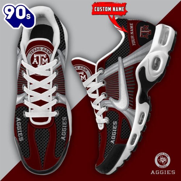 ZNCAA Texas A&ampM AggiesFootball Team Sport Custom Max Plus Shoes